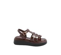 Yours - Brown Platform Gladiator Sandals In Wide E Fit - Women's