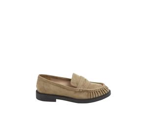 Yours - Brown Ruched Loafer in Extra Wide Eee Fit - Women's
