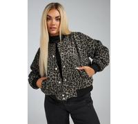 Yours Brushed Bomber Jacket In Brown Brown 28