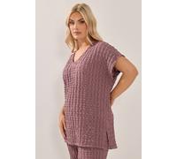 Yours Women's Bubble Textured T-Shirt in Dusty Pink | Size: 26-28 Yours Dusty Pink 26-28
