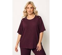 Yours Curve Red Bubble Texture Top - Women's - Plus Size Curve