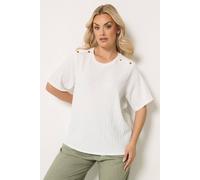 Yours Curve Bubble Texture Top - Women's - Plus Size Curve White
