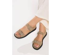 Yours Buckle Chunky Sandals In Wide E Fit In Light Brown Light Brown 7E