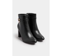 Yours Women's Buckle Detail Ankle Boots in Black | Size: 7EEE Yours Black 7EEE
