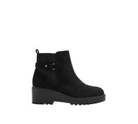 Yours Women's Buckle Detail Wedge Heel Boots In Extra Wide EEE Fit in Black | Size: 8EEE
