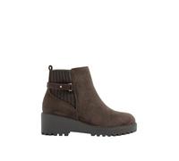 Yours - Buckle Detail Wedge Heel Boots In Extra Wide Eee Fit - Women's