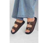 Yours Buckle Strap Sandals In Brown Brown 8EEE