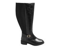 Yours - Buckle Stretch Knee High Boots In Extra Wide Eee Fit - Women's