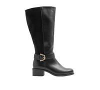Yours - Buckle Stretch Panel Knee High Boots In Extra Wide Eee Fit - Women's