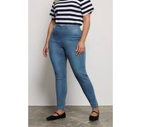Yours for Good Curve Pull On Bum Shaper Lola Stretch Jeggings - Women's - Plus Size Curve Mid Blue