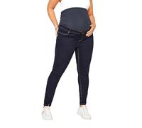 Yours Bump It Up Maternity Curve Blue Stretch Skinny Jeans With Comfort Panel - Women's - Plus Size Curve