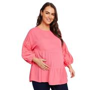 Yours Bump It Up Maternity Curve Broderie Top - Women's - Plus Size Curve Pink