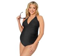 Yours Bump It Up Maternity Curve Halterneck Swimsuit - Women's - Plus Size Curve Black