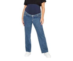 Yours Bump It Up Maternity Curve Mid Stretch Wide Leg Jeans - Women's - Plus Size Curve Blue
