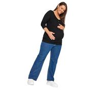 Yours Bump It Up Maternity Curve Ribbed Popper Fastening Top - Women's - Plus Size Curve Black