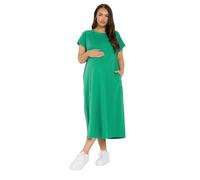 Yours Bump It Up Maternity Curve Soft Cotton Pocket Midi Swing Dress - Women's - Plus Size Curve Green