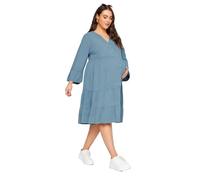 Yours Bump It Up Maternity Curve Tiered Midi Dress - Women's - Plus Size Curve Blue