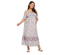 Yours Bump It Up Maternity Curve White Paisley Print Maxi Dress - Women's - Plus Size Curve