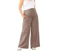 Yours Bump It Up Maternity Curve Wide Leg Joggers - Women's - Plus Size Curve Brown