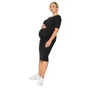 Yours Bump It Up Maternity Short Sleeve Midi Dress - Women's - Plus Size Curve Black