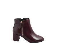 Yours - Burgundy Faux Leather Block Heel Ankle Boots In Wide E Fit & Extra Wide Eee Fit - Women's