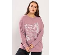 Yours Women's Butterfly Embellished Sweatshirt in Pink | Size: 18 Yours Pink 18