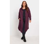 Yours Curve Burgundy Hooded Maxi Jacket - Women's - Plus Size Curve