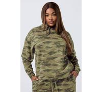 Yours Limited Collection Curve Khaki Camo Print Hoodie - Women's - Plus Size Curve