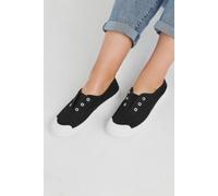 Yours - Canvas Slip On Trainers in Wide E Fit - Women's Black