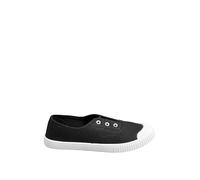 Yours - Canvas Slip On Trainers in Wide E Fit - Women's Black