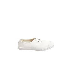 Yours - Canvas Slip On Trainers in Wide E Fit - Women's Cream