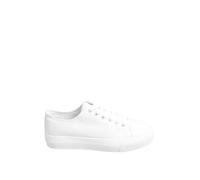 Yours - Canvas Trainers in Wide E & Extra Wide Eee Fit - Women's White