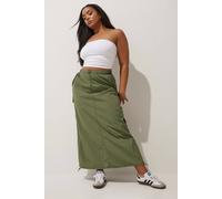 Yours Limited Collection Curve Green Cargo Maxi Skirt - Women's - Plus Size Curve