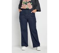 Cargo Pocket Straight Leg Jeans Yours Blue 22