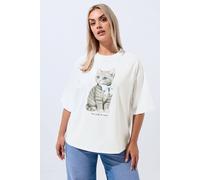 Yours Cat Graphic T-Shirt In White White 16