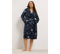 Yours Women's Celestial Dressing Gown in Blue | Size: 30/32