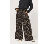 Yours Chain Print Wide Leg Trousers In Black Black 26-28