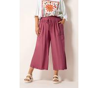 Yours Chambray Culottes In Dark Pink Dark Pink 30-32