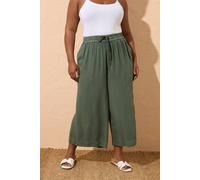 Yours Chambray Culottes In Light Khaki Light Khaki 14