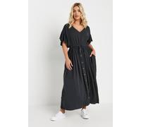 Yours Curve Button Chambray Maxi Dress - Women's - Plus Size Curve Black