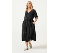 Yours Women's Chambray Maxi Tea Dress in Black | Size: 20 Yours Black 20