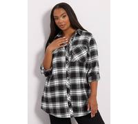 Yours Curve Check Boyfriend Shirt - Women's - Plus Size Curve Black