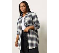 Yours Curve Check Boyfriend Shirt - Women's - Plus Size Curve Blue