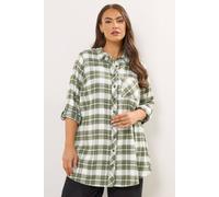 Yours Curve Green Check Boyfriend Shirt - Women's - Plus Size Curve