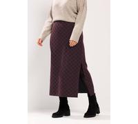 Yours Women's Check Print Textured Tube Skirt in Burgundy | Size: 16 Yours Burgundy 16