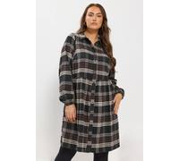 Yours Check Shirt Dress In Chocolate Chocolate 26-28