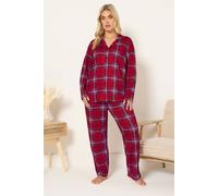 Yours Curve Check Soft Touch Pyjama Set - Women's - Plus Size Curve Red