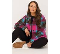Yours Women's Checked Teddy Borg Fleece in Pink | Size: 14