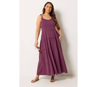 Yours Curve Dark Pink Cheesecloth Tiered Dress - Women's - Plus Size Curve