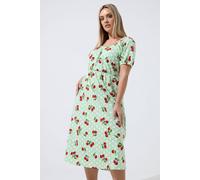 Yours Limited Collection Curve Green Cherry Gingham Bardot Dress - Women's - Plus Size Curve